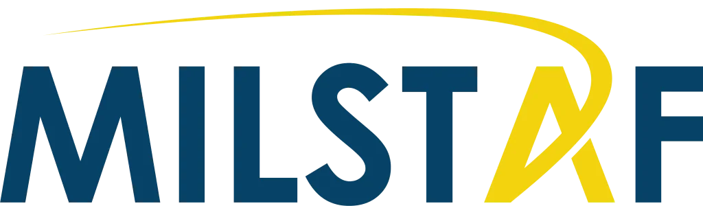 A black background with blue letters and yellow lines.